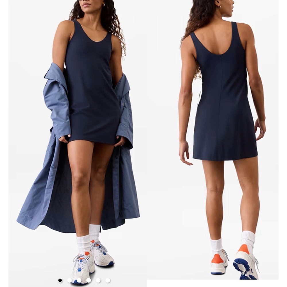 Athleta Size Small Transcend Dress Navy Built in Shorts Travel Sports Athleisure